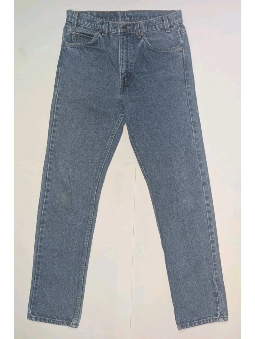 Vintage Levis 505 Jeans Mens 32x32 Orange Blank Tab Reg Straight Fit Made USA
